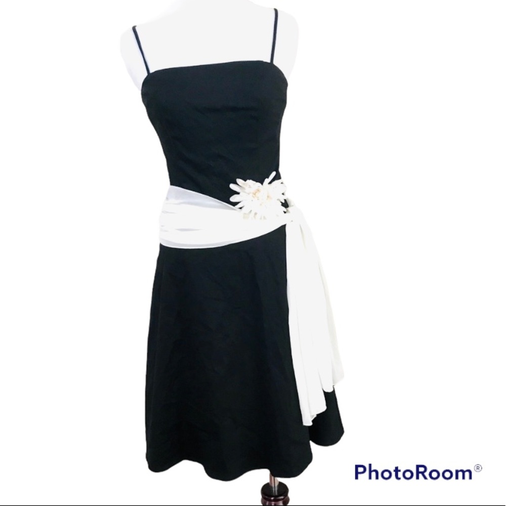 Rampage Y2K Dress Sash Flower Black Size 3 Juniors Whimsigoth Fairycore Coquette